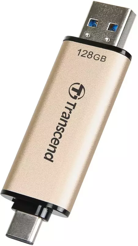 USB-Flash Transcend 128GB USB 3.2 Type-A + Type-C JetFlash 930 R420/W400MB/s Чорний фото