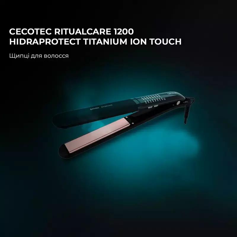 Випрямляч для волосся CECOTEC RitualCare 1200 HidraProtect Titanium Ion Touch (CCTC-03405) фото