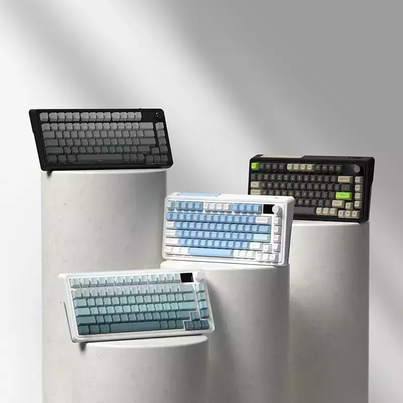 Ігрова клавіатура FL ESPORTS CMK75 Desert Grey FLCMMK Ice Pink switches TFT Knob Three-Mode (CMK75-7530) фото