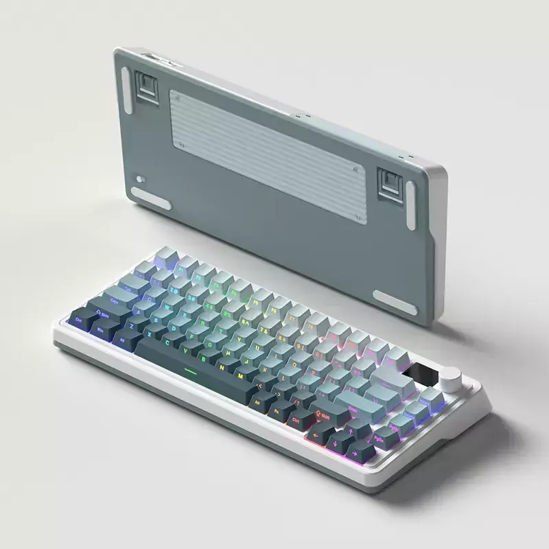 Ігрова клавіатура FL ESPORTS CMK75 Ultramarine Kailh Box Marshmallow (early bottoming) TFT Knob Thr CMK75-7560 фото