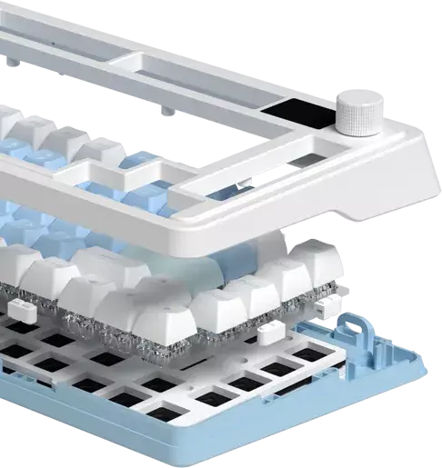 Ігрова клавіатура FL ESPORTS CMK75 Ultramarine Kailh Box Marshmallow (tactile&sound) TFT Knob Three CMK75-7561 фото