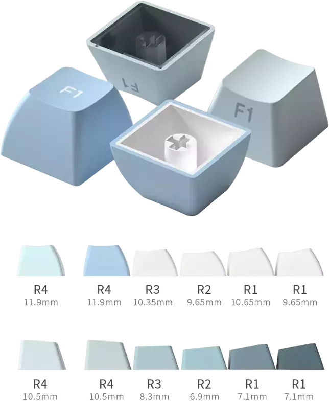 Ігрова клавіатура FL ESPORTS CMK75 Ultramarine Kailh Box Marshmallow (tactile&sound) TFT Knob Three CMK75-7561 фото