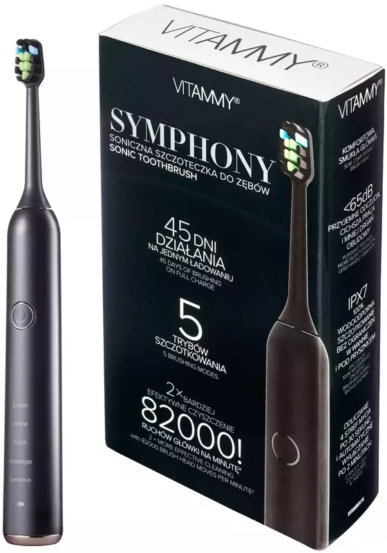 Електрична зубна щітка Vitammy Symphony Black фото