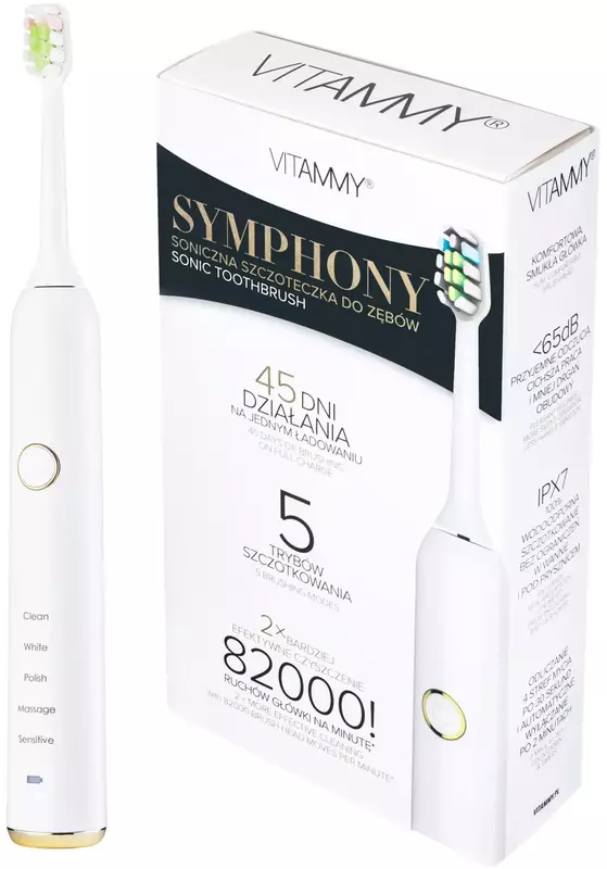 Електрична зубна щітка Vitammy Symphony White Gold фото