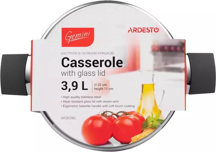 Каструля Ardesto Gemini Trento AR3639G, 3.9 л - фото - №3