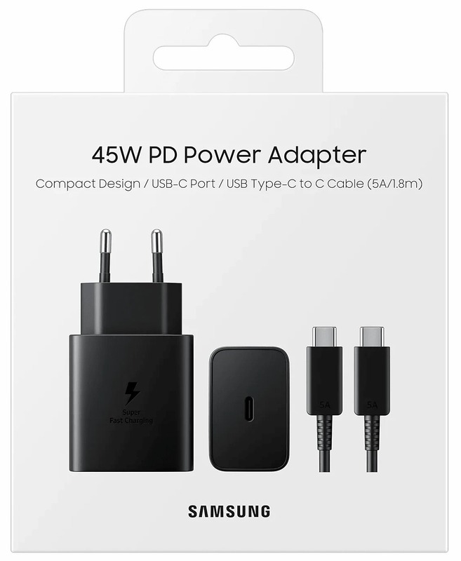 Ун. МЗП Samsung (EP-T4510XBEGEU) USB-C 45W + кабель USB-C - USB-C Black фото