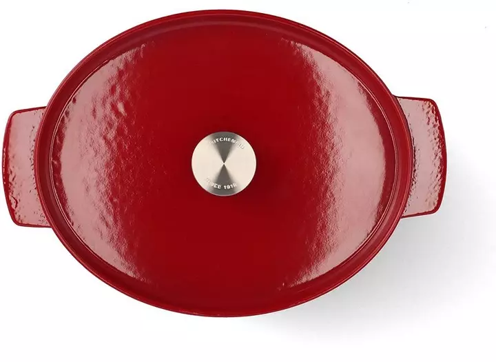 Гусятниця чавунна з кришкою KitchenAid, 30 см, 5,6 л, червона (CC006063-001) фото