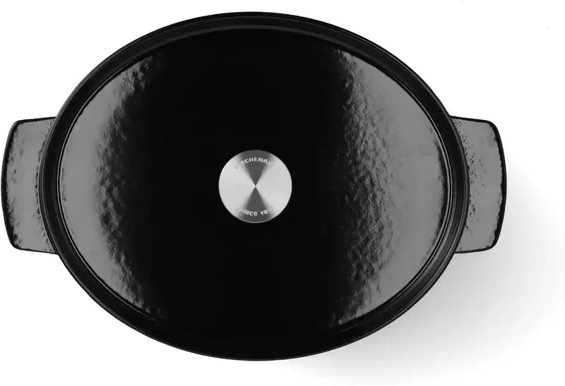 Гусятница чугунная с крышкой KitchenAid, 30 см, 5,6 л, черная (CC006064-001) фото
