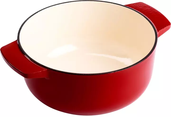 Каструля чавунна з кришкою KitchenAid, 22 см, 3,3 л, червона (CC006057-001) фото