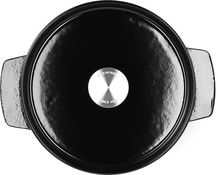 Каструля чавунна з кришкою KitchenAid, 22 см, 3,3 л, чорна (CC006058-001) фото