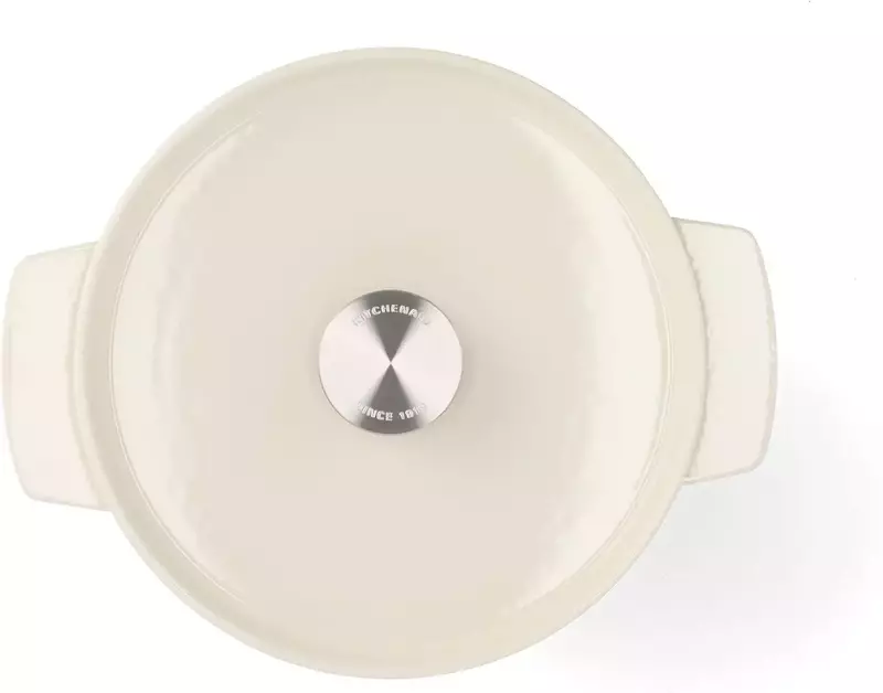 Каструля чавунна з кришкою KitchenAid, 26 см, 5,2 л, колір мигдальний крем (CC006059-001) - фото - №3