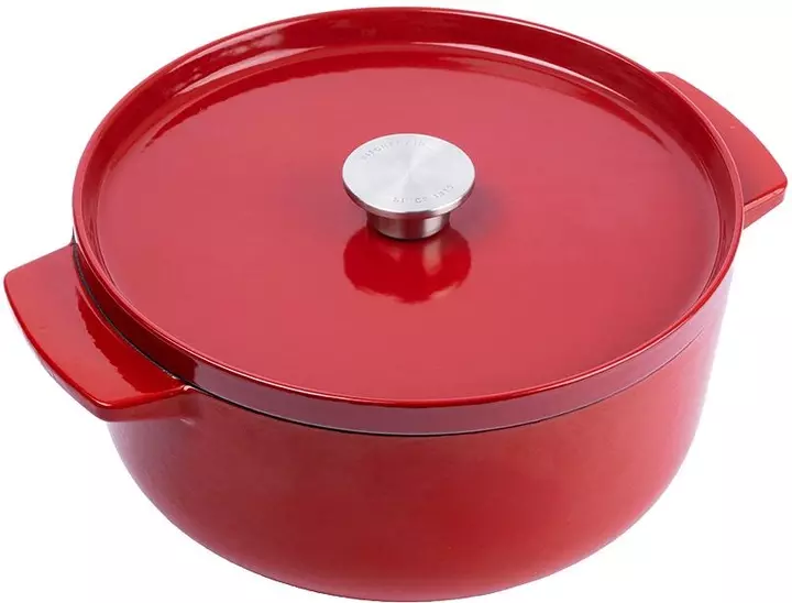 Каструля чавунна з кришкою KitchenAid, 26 см, 5,2 л, червона (CC006060-001) фото