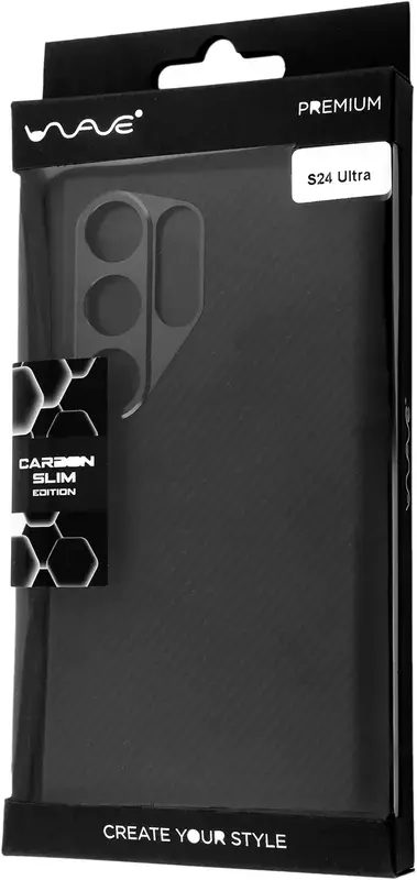 Чохол для Samsung Galaxy S24 Ultra WAVE Premium Carbon Slim with Magnetic Ring (black) фото