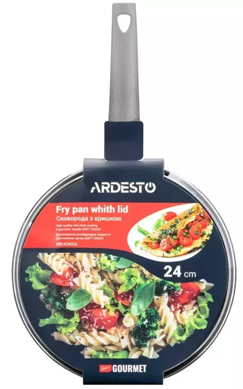 Сковорода глибока Ardesto Gemini Gourmet Apulia з кришкою 24 см (AR2424GGL) фото