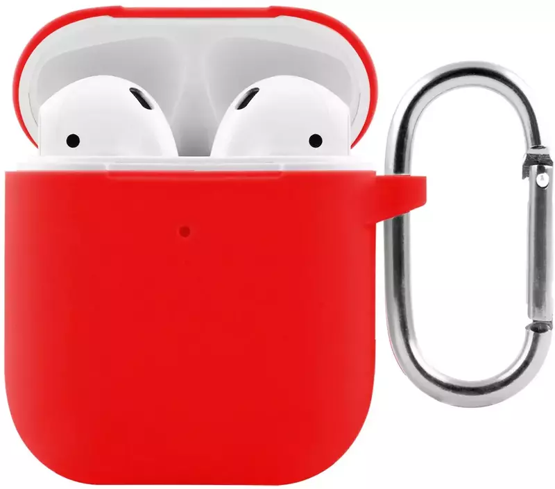 Чехол Silicone Case New for AirPods 1/2 (red) фото
