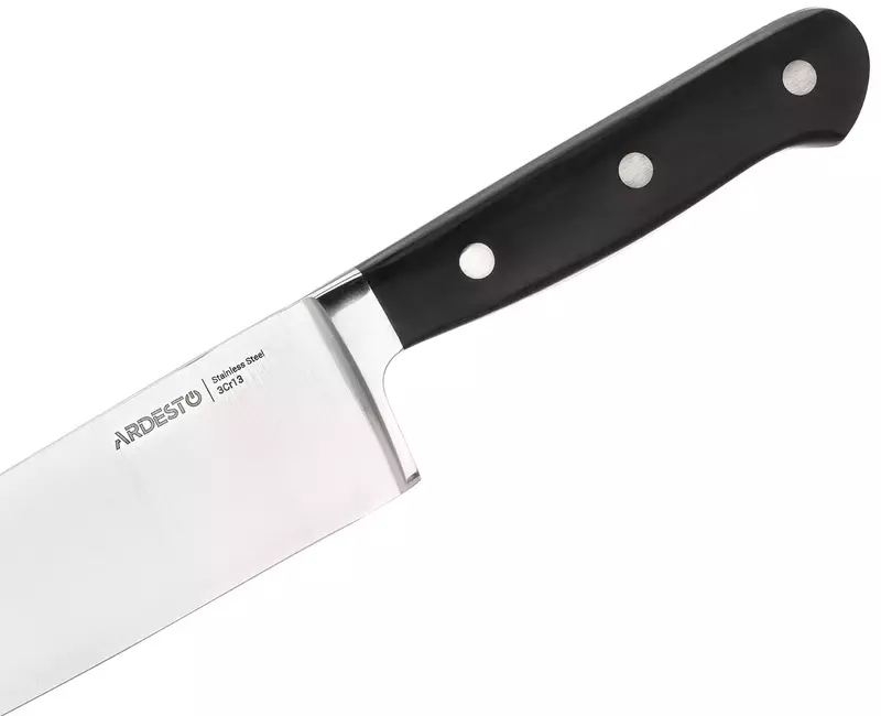 Кухонный нож поварской Ardesto Black Mars 20,3 см, черный, нерж.сталь, дерево (AR2031SW) фото