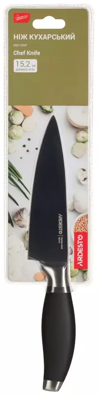 Кухонний ніж кухарський Ardesto Gemini 15,2 см, чорний, нерж.сталь, пластик (AR2133SP) - фото - №4