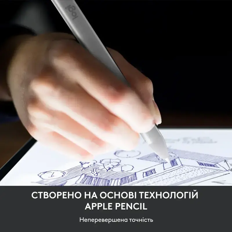 Стилус Logitech Crayon Digital Pen для Apple iPad USB-C (Silver) 914-000074 фото