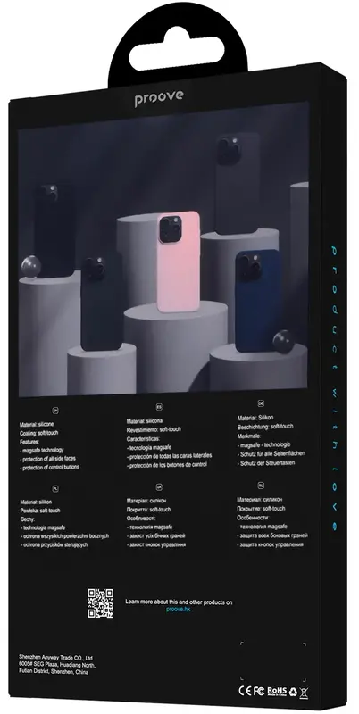 Чохол для iPhone 15 Pro Max Proove Silicone Case with Magnetic Ring (Black) - фото - №4