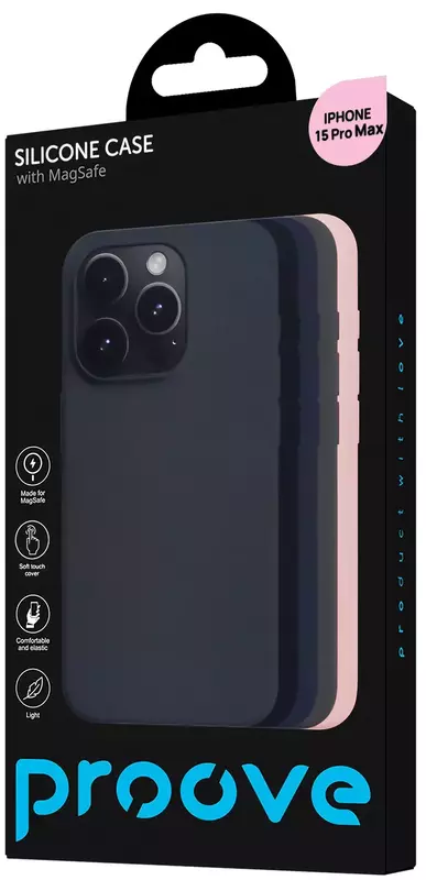 Чохол для iPhone 15 Pro Max Proove Silicone Case with Magnetic Ring (light pink) - фото - №3