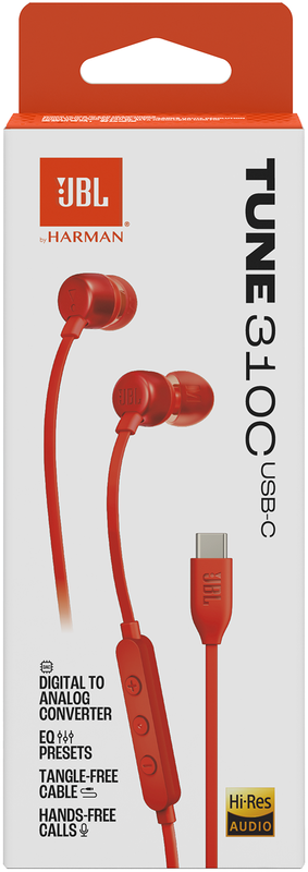 Навушники JBL Tune 310C USB-C (Red) JBLT310CRED фото