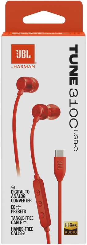 Навушники JBL Tune 310C USB-C (Red) JBLT310CRED - фото - №4