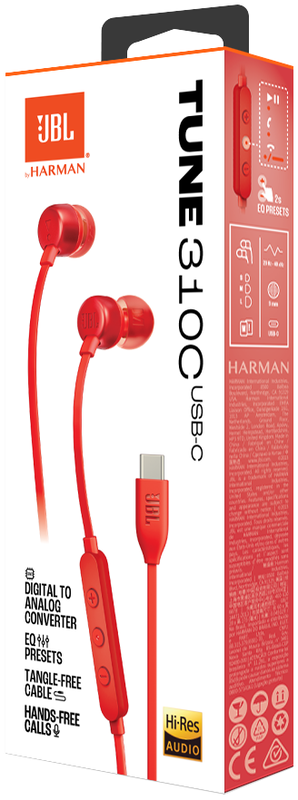 Навушники JBL Tune 310C USB-C (Red) JBLT310CRED - фото - №6
