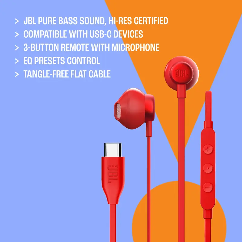 Навушники JBL Tune 305C USB-C (Red) JBLT305CRED - фото - №7