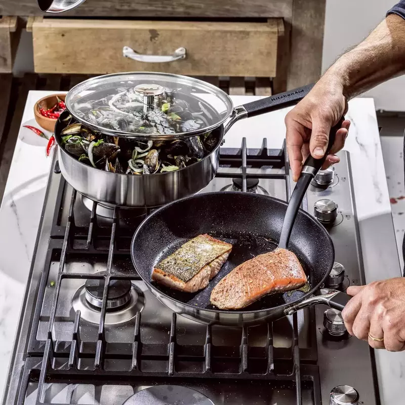 Набір сковорідок KitchenAid CSS, 24+28 см із керамічним покриттям (CC005707-001) - фото - №4