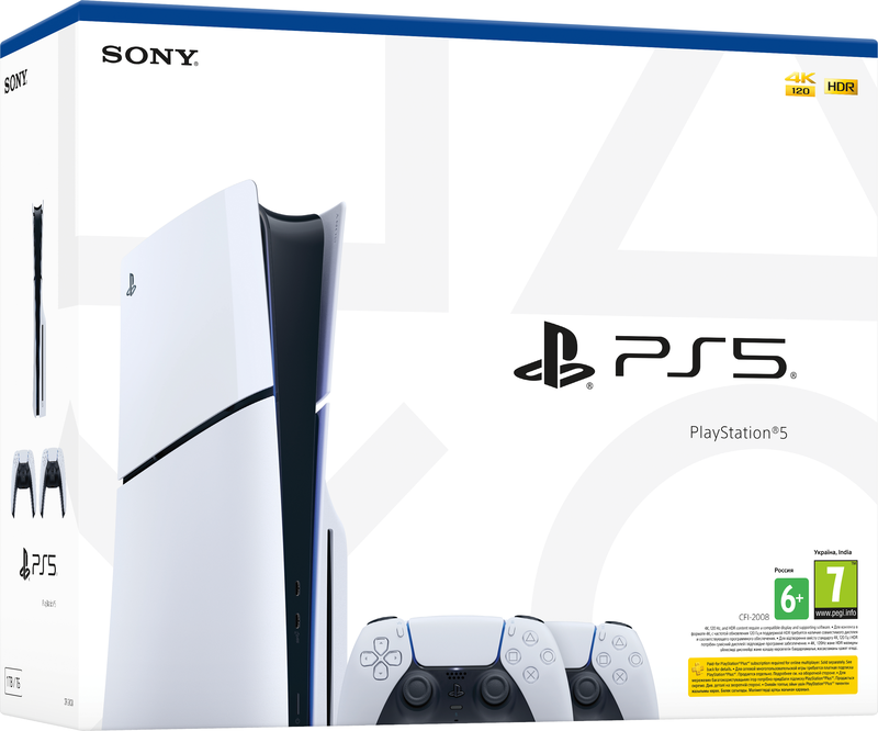 Ігрова консоль PlayStation 5 Slim Blu-ray (2 геймпади Dualsense) фото