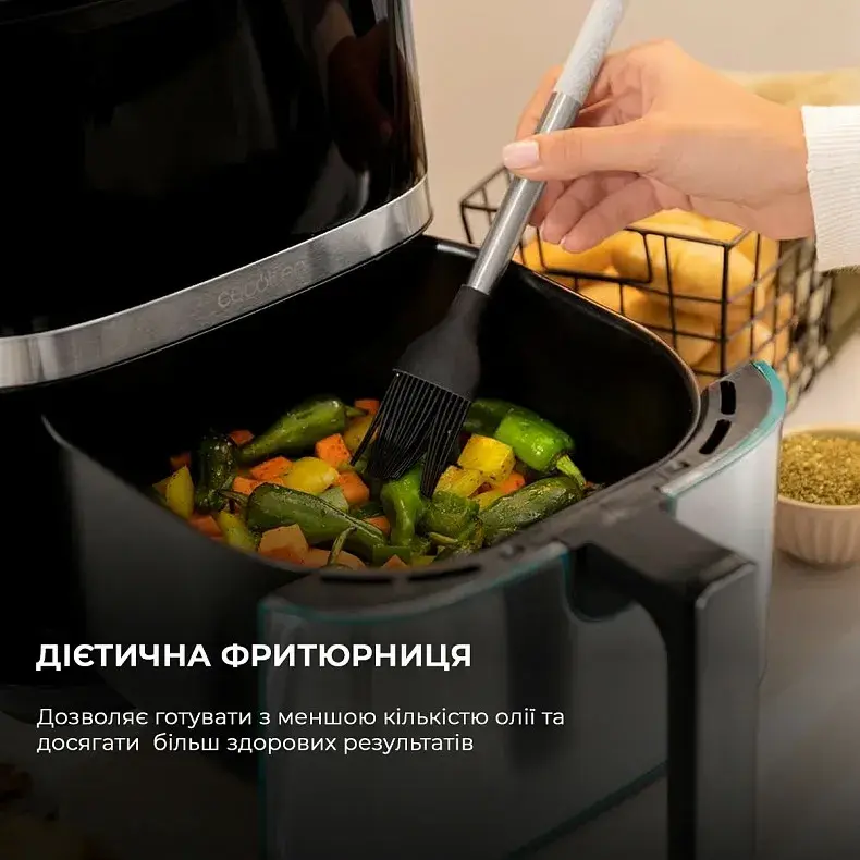 Мультипіч Cecotec Freidora de aire Cecofry Full InoxBlack 5500 Connected Pack (CCTC-03319) - фото - №4