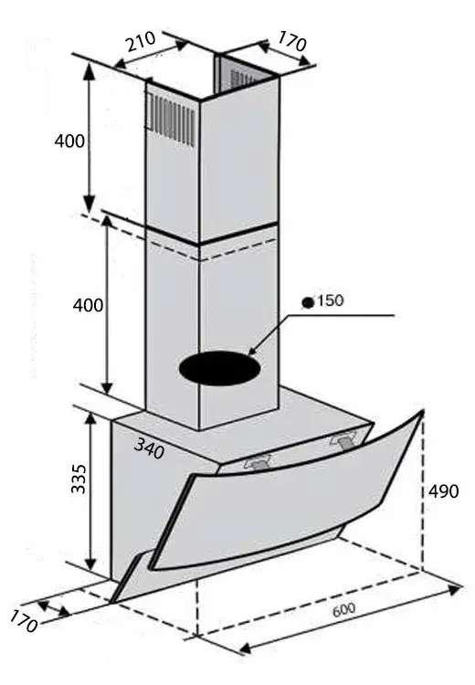 Витяжка VENTOLUX WAVE 60 BK (900) TRC - фото - №6