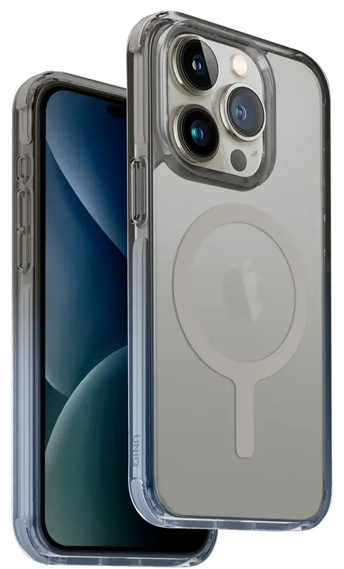Чохол для Iphone 15 Pro UNIQ HYBRID MAGCLICK CHARGING COMBAT DUO (AF) - STONE DUSTY BLUE/GREY (UNIQ-IP6.1P(2023)-CDDBLGRY) - фото - №0