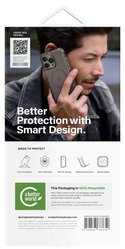 Чохол для Iphone 15 Pro UNIQ HYBRID MAGCLICK CHARGING COMBAT DUO (AF) - STONE DUSTY BLUE/GREY (UNIQ-IP6.1P(2023)-CDDBLGRY) - фото - №4