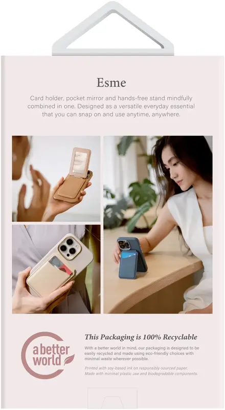 Чохол-гаманець UNIQ COEHL ESME MAGNETIC CARDHOLDER & MIRROR - CREAM (UNIQ-ESMEMCHM-CREAM) - фото - №2