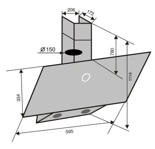 Витяжка VENTOLUX MIRROR 60 BK (800) TC - фото - №5