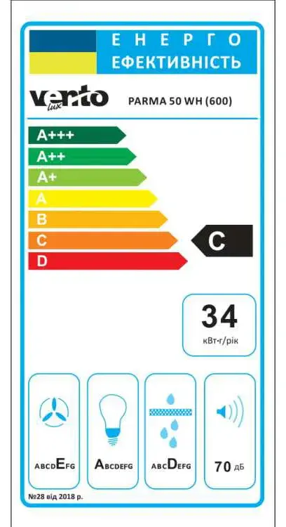 Витяжка VENTOLUX PARMA 50 WH (600) - фото - №6