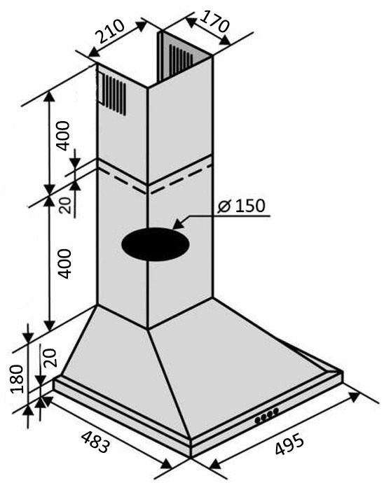 Витяжка VENTOLUX LIDO 50 WH (700) - фото - №6