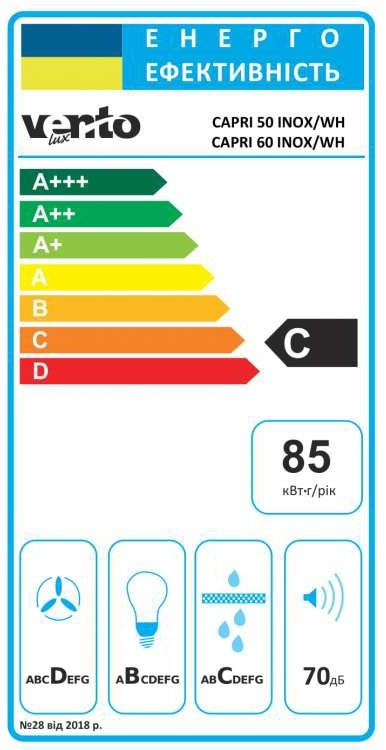 Вытяжка VENTOLUX CAPRI 50 WH - фото - №7