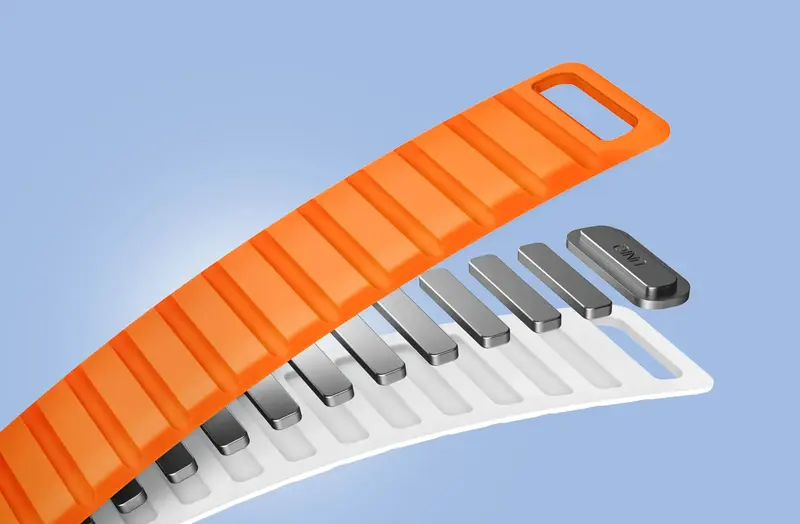 Ремінець APPLE WATCH STRAP 49/45/44/42MM UNIQ REVIX EVO REVERSIBLE-AMBER (AMBER ORANGE/WHITE) - фото - №10