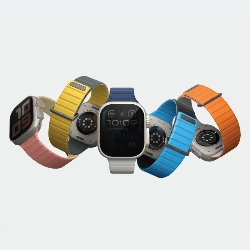 Ремінець APPLE WATCH STRAP 49/45/44/42MM UNIQ REVIX EVO REVERSIBLE-AMBER (AMBER ORANGE/WHITE) - фото - №5