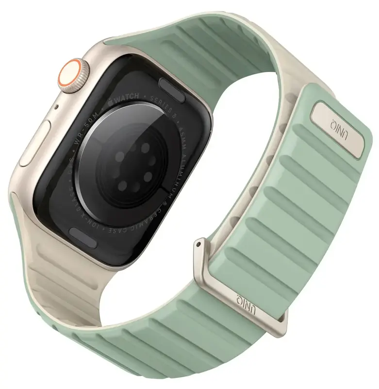 Ремінець APPLE WATCH STRAP 41/40/38MM UNIQ REVIX EVO REVERSIBLE MAGNETIC-SOFT MINT (SOFT MINT/BEIGE) - фото - №2