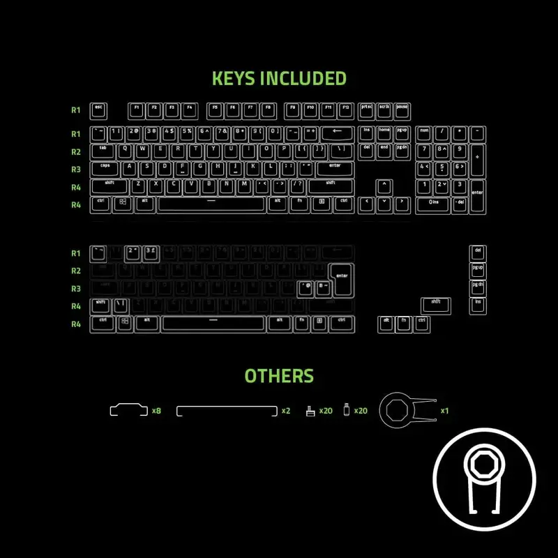 Набір кейкапів RAZER Phantom Keycap (White) RC21-01740200-R3M1 фото