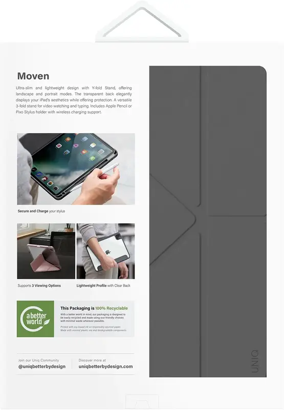 Чохол UNIQ MOVEN NEW IPAD PRO 13 (2024) - GREY (UNIQ-PDP13(2024)-MOVGRY) - фото - №4