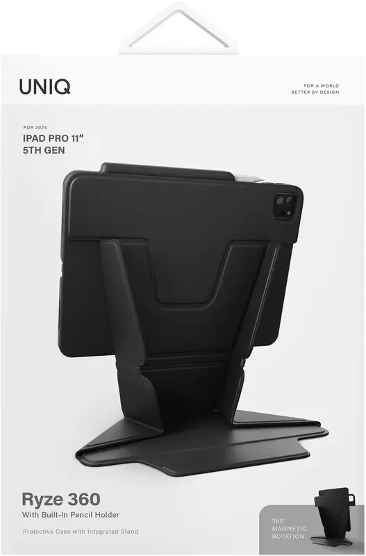 Чехол UNIQ RYZE 360 NEW IPAD PRO 11 (2024) - BLACK (UNIQ-PDP11(2024)-R360BLK) - фото - №2