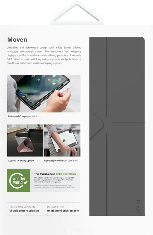 Чохол UNIQ MOVEN NEW IPAD PRO 11 (2024) - GREY (UNIQ-PDP11(2024)-MOVGRY) - фото - №4