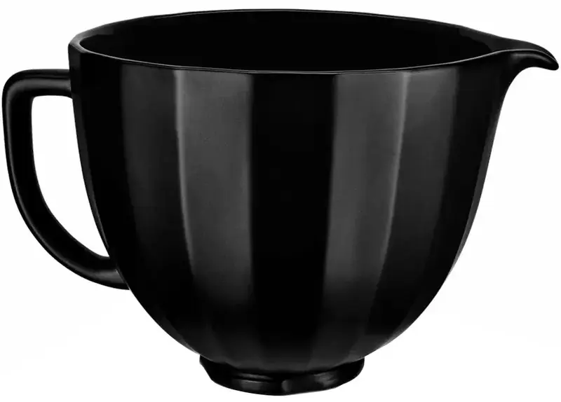 Чаша KitchenAid 4,7 л 5KSM2CB5PBS керамічна, з ручкою, текстурована, колір чорна раковина - фото - №0