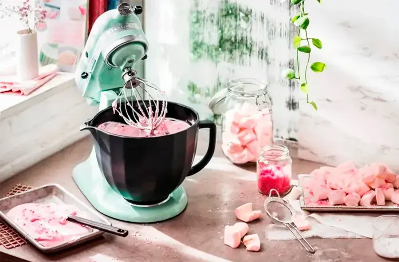 Чаша KitchenAid 4,7 л 5KSM2CB5PBS керамічна, з ручкою, текстурована, колір чорна раковина - фото - №2