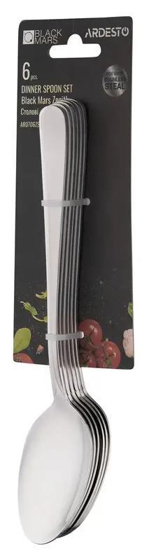 Набір столових ложок Ardesto Black Mars Zenith 6 пр., нержавіюча сталь (AR0706ZS) - фото - №2