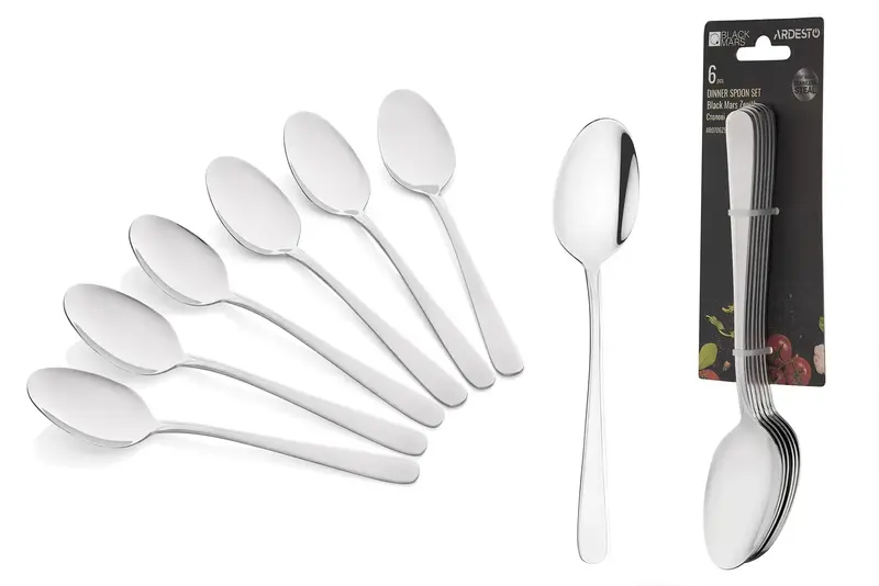 Набір столових ложок Ardesto Black Mars Zenith 6 пр., нержавіюча сталь (AR0706ZS) - фото - №3
